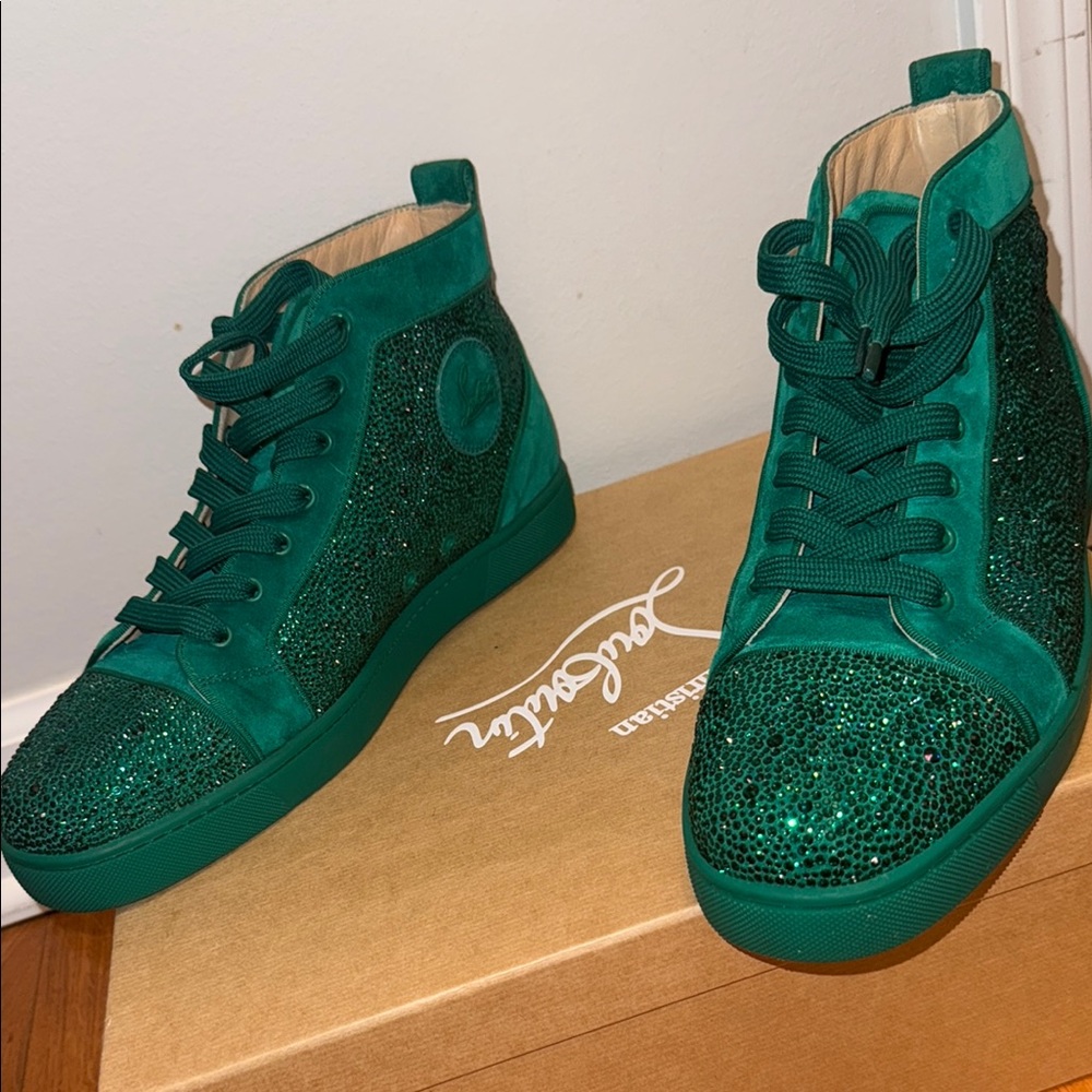 Christian Louboutin Green High-Top Sneakers